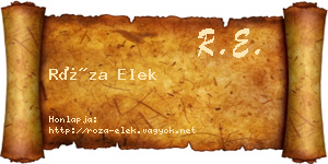 Róza Elek névjegykártya